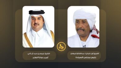 قال مجلس السيادة الانتقالي في السودان  الفريق أول إن رئيسه عبد الفتاح البرهان أجرى اتصالاً هاتفياً، الأحد، مع أمير دولة قطر تميم بن حمد آل ثاني، اطمأن خلاله على الأوضاع في الدوحة في أعقاب ما وصفه بـ"الاعتداءات الإيرانية السافرة"
