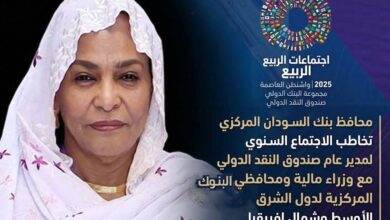 دعت محافظ بنك السودان المركزي، آمنة ميرغني، الأربعاء، صندوق النقد الدولي إلى استئناف مشاورات المادة الرابعة، وإحياء مسار إعفاء ديون السودان، مع تقديم دعم فني ومالي عاجل لمساعدة البلاد على تجاوز تداعيات الحرب المستمرة منذ أبريل 2023.